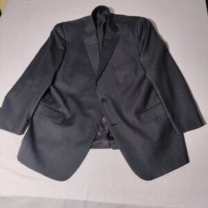 HSM Hart Shaffner Marx Gold Trumpeter 48R Charcoal Suit Jacket Blazer USA Made